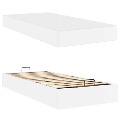 Struttura letto con materasso con materasso 2 pcs Bianco PVC