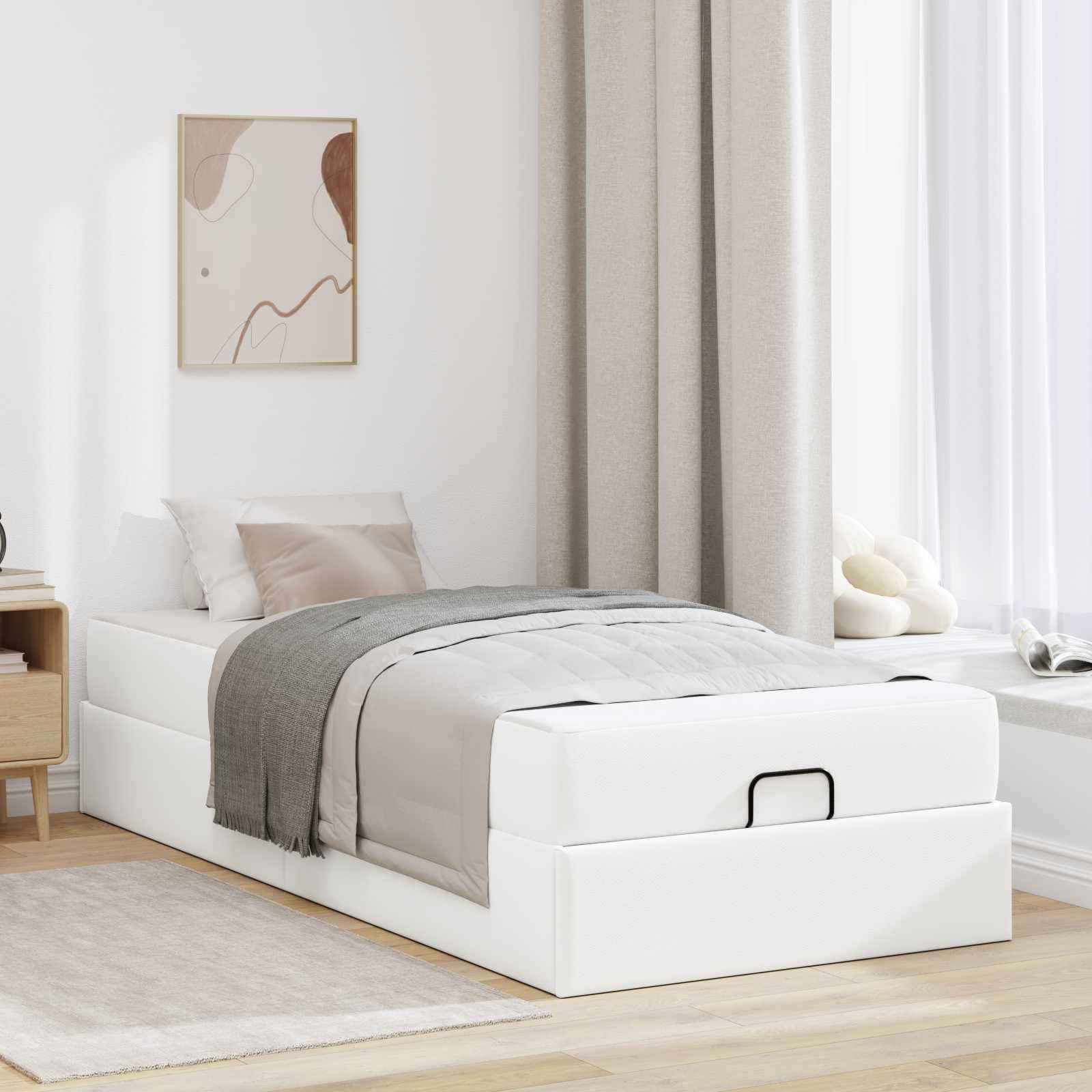 Struttura letto con materasso Altro 2 pcs Bianco PVC | homemem39