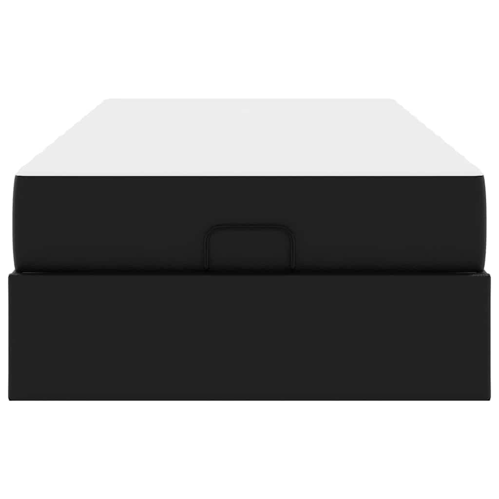 Struttura letto con materasso Nero 100 x 200 cm Pelle sintetica - homemem39