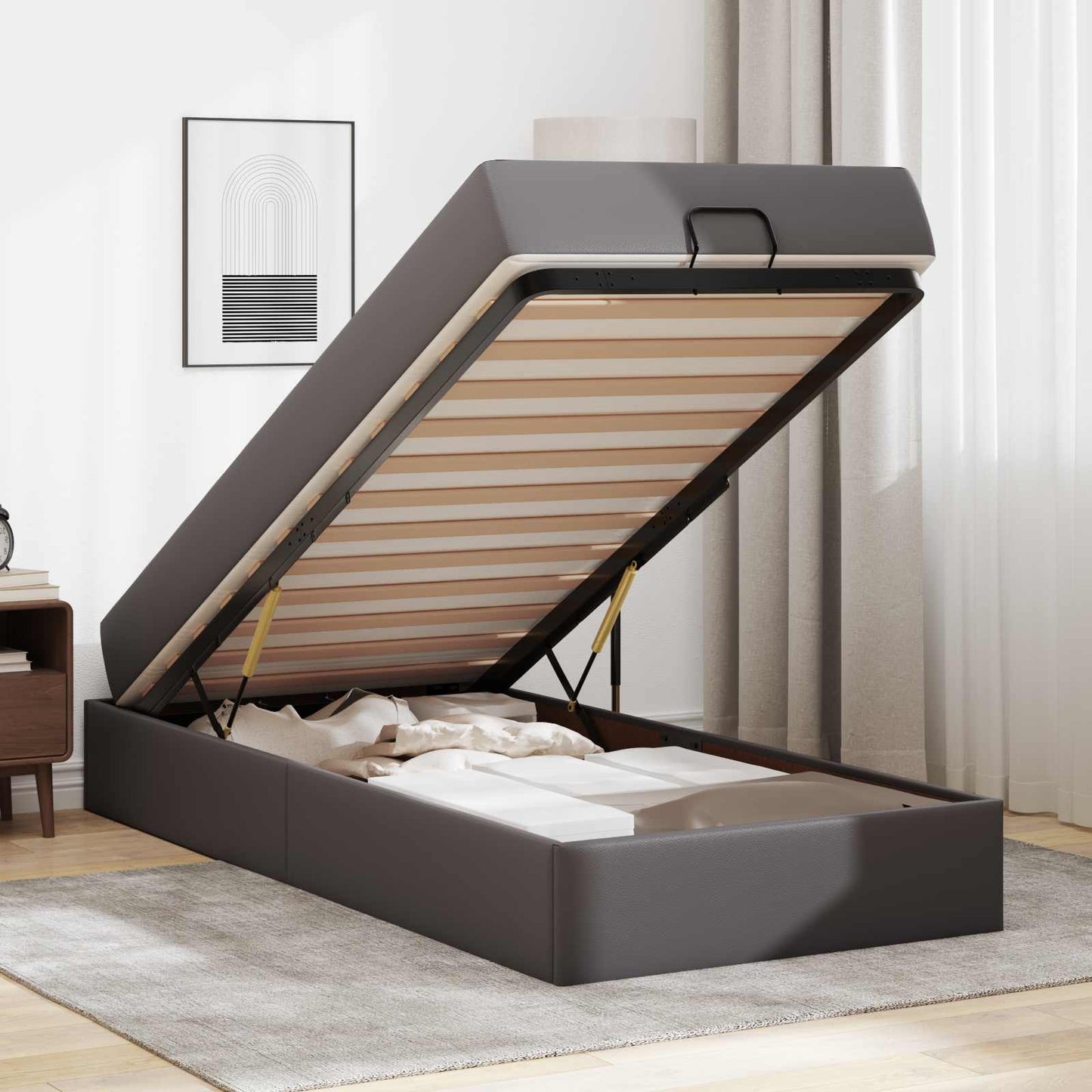 Struttura letto con materasso Altro 2 pcs Grigio PVC | homemem39