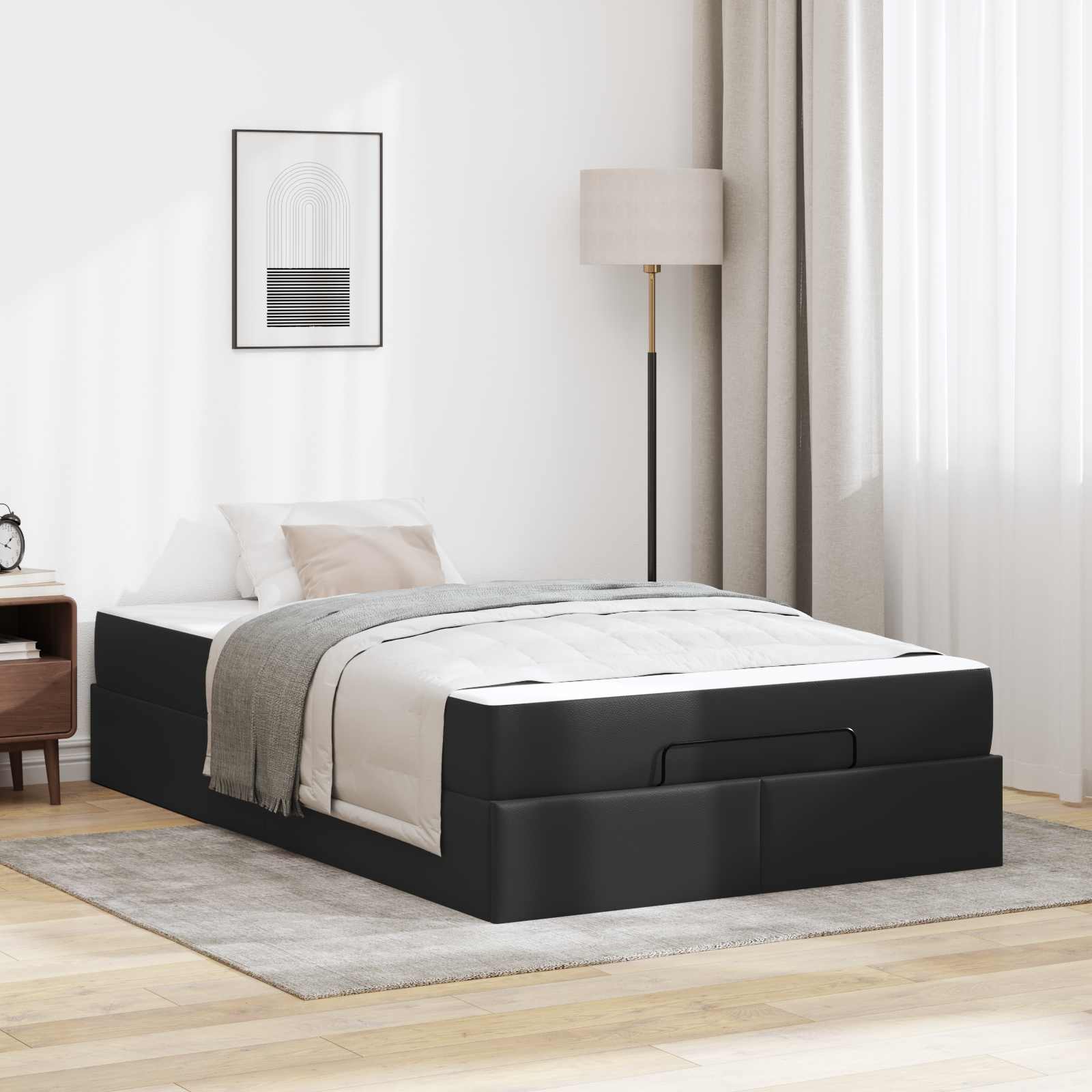 Struttura letto con materasso Altro 2 pcs Nero PVC | homemem39