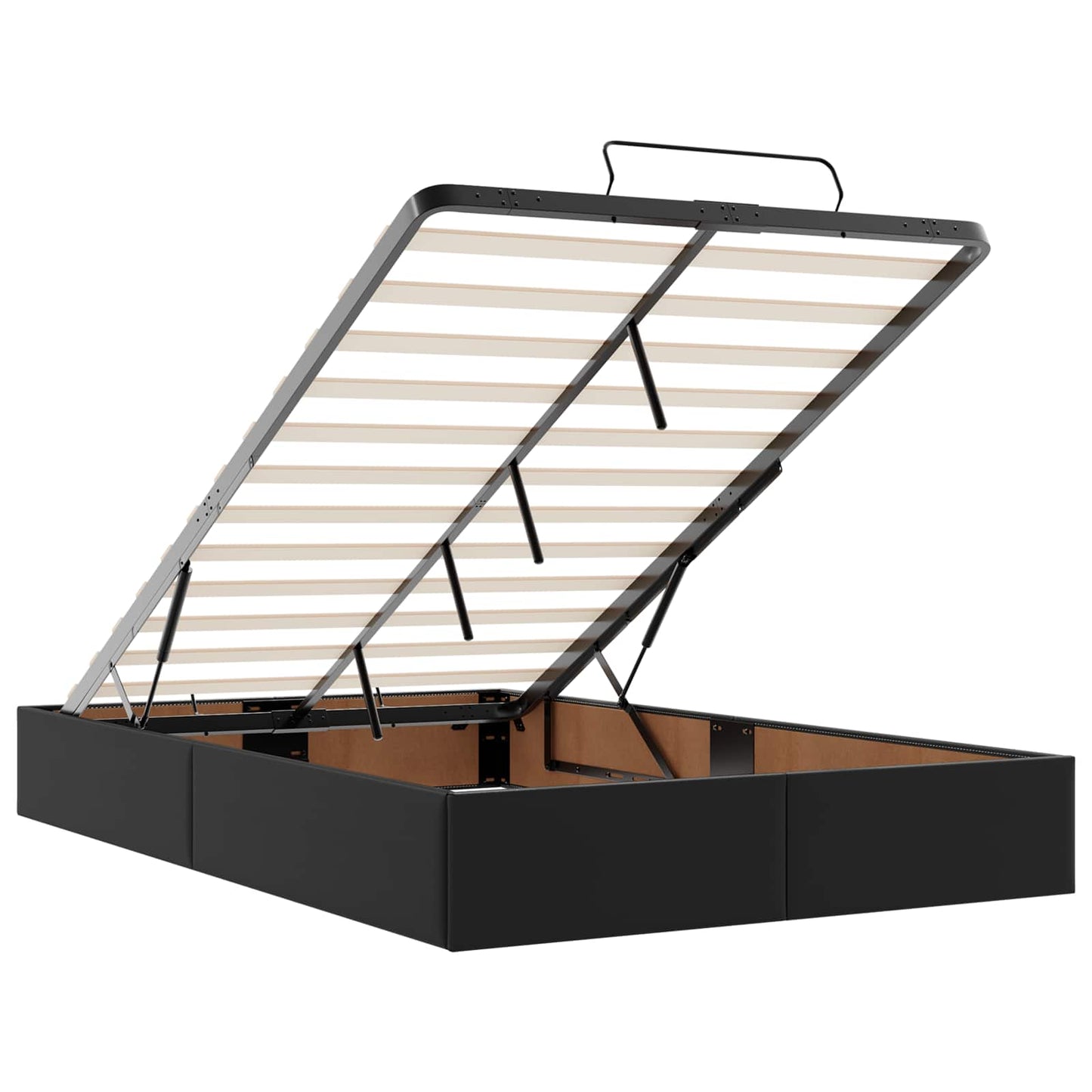 Struttura letto con materasso con materasso 2 pcs Nero PVC