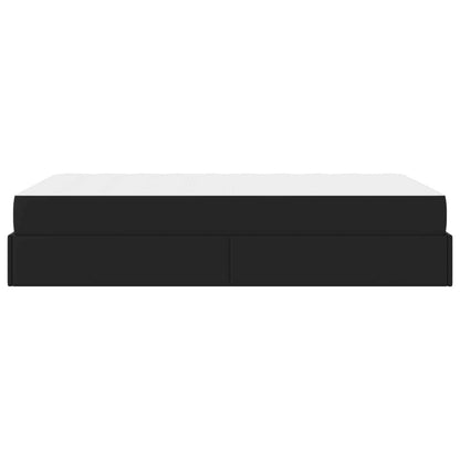 Struttura letto con materasso con materasso 2 pcs Nero PVC