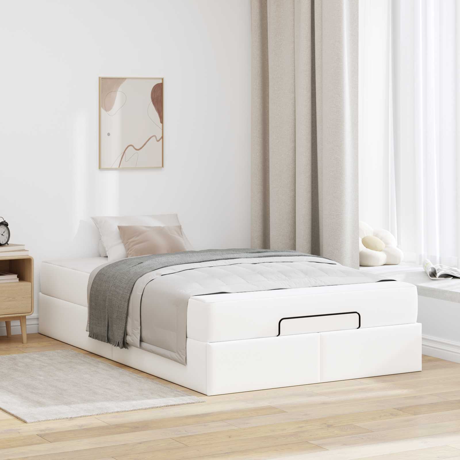 Struttura letto con materasso Altro 2 pcs Bianco PVC | homemem39