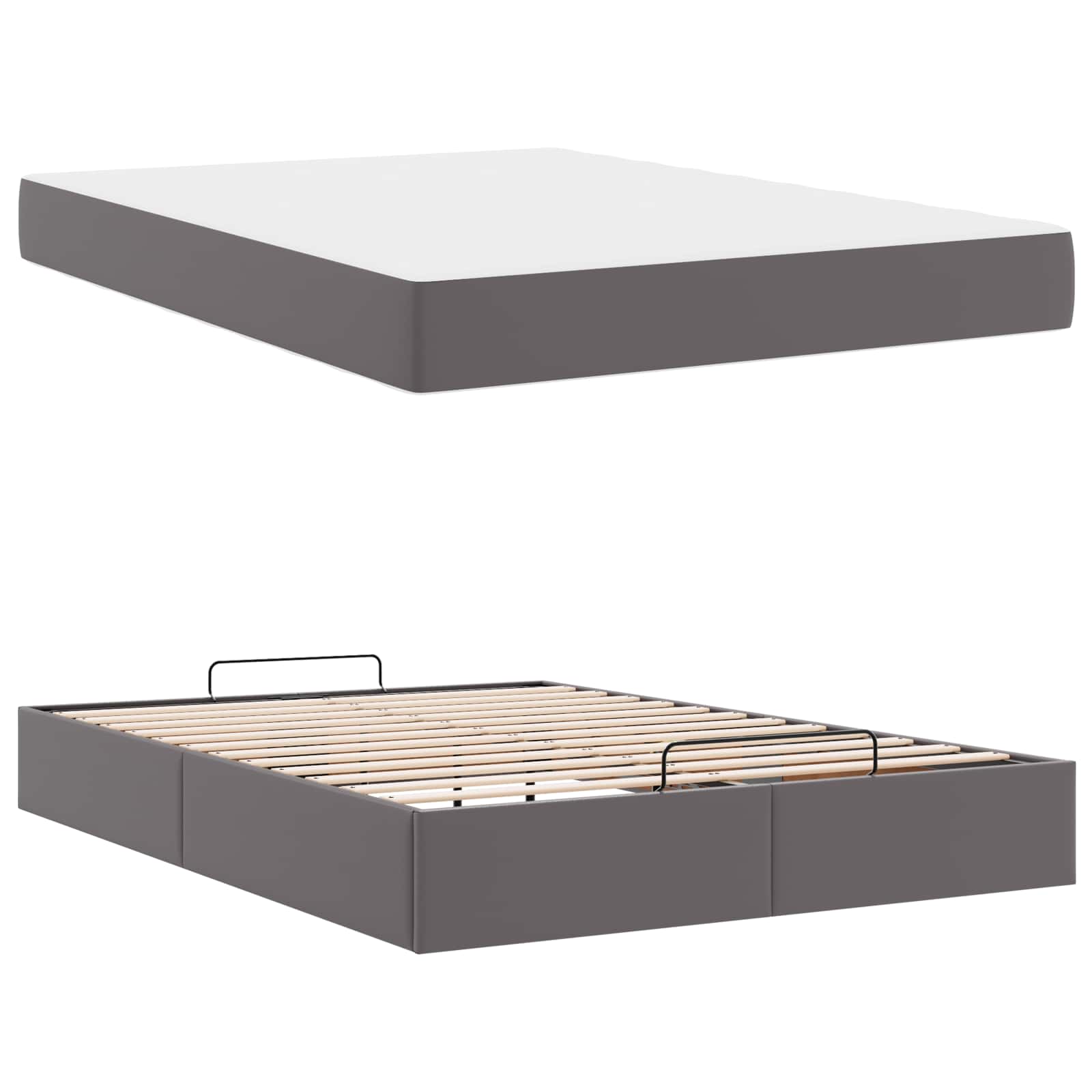 Struttura letto con materasso Altro 2 pcs Grigio PVC | homemem39