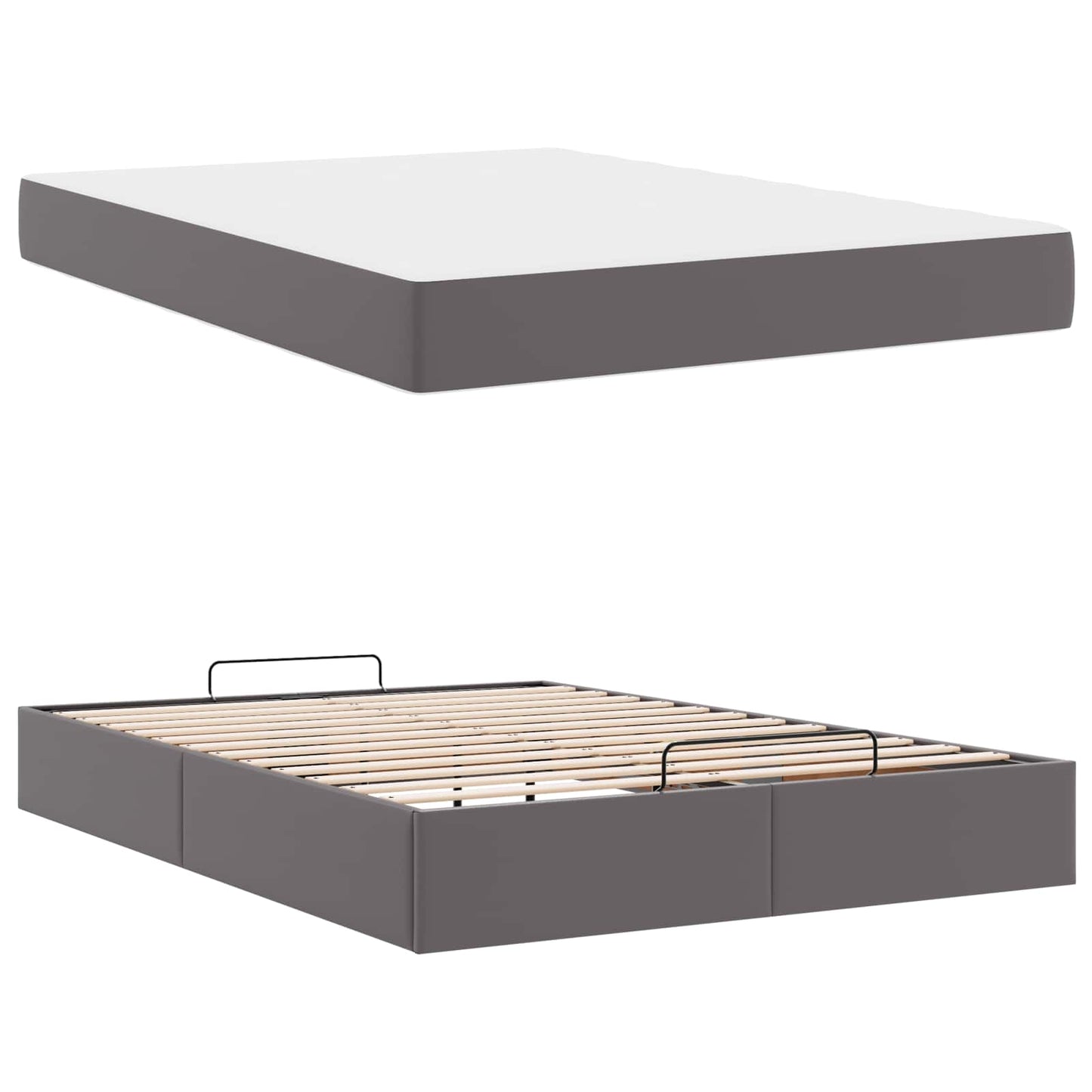 Struttura letto con materasso Altro 2 pcs Grigio PVC | homemem39