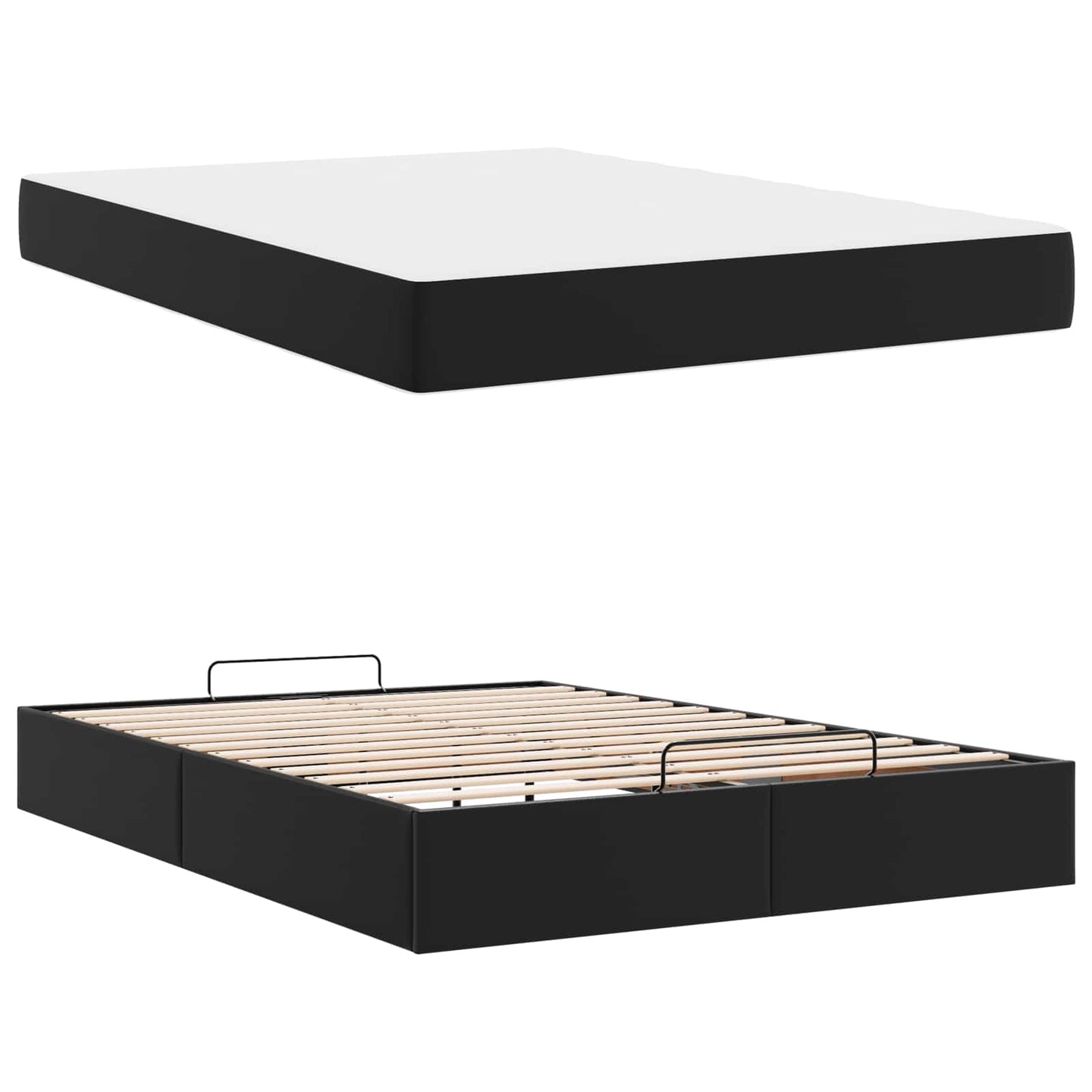 Struttura letto con materasso Altro 2 pcs Nero PVC | homemem39