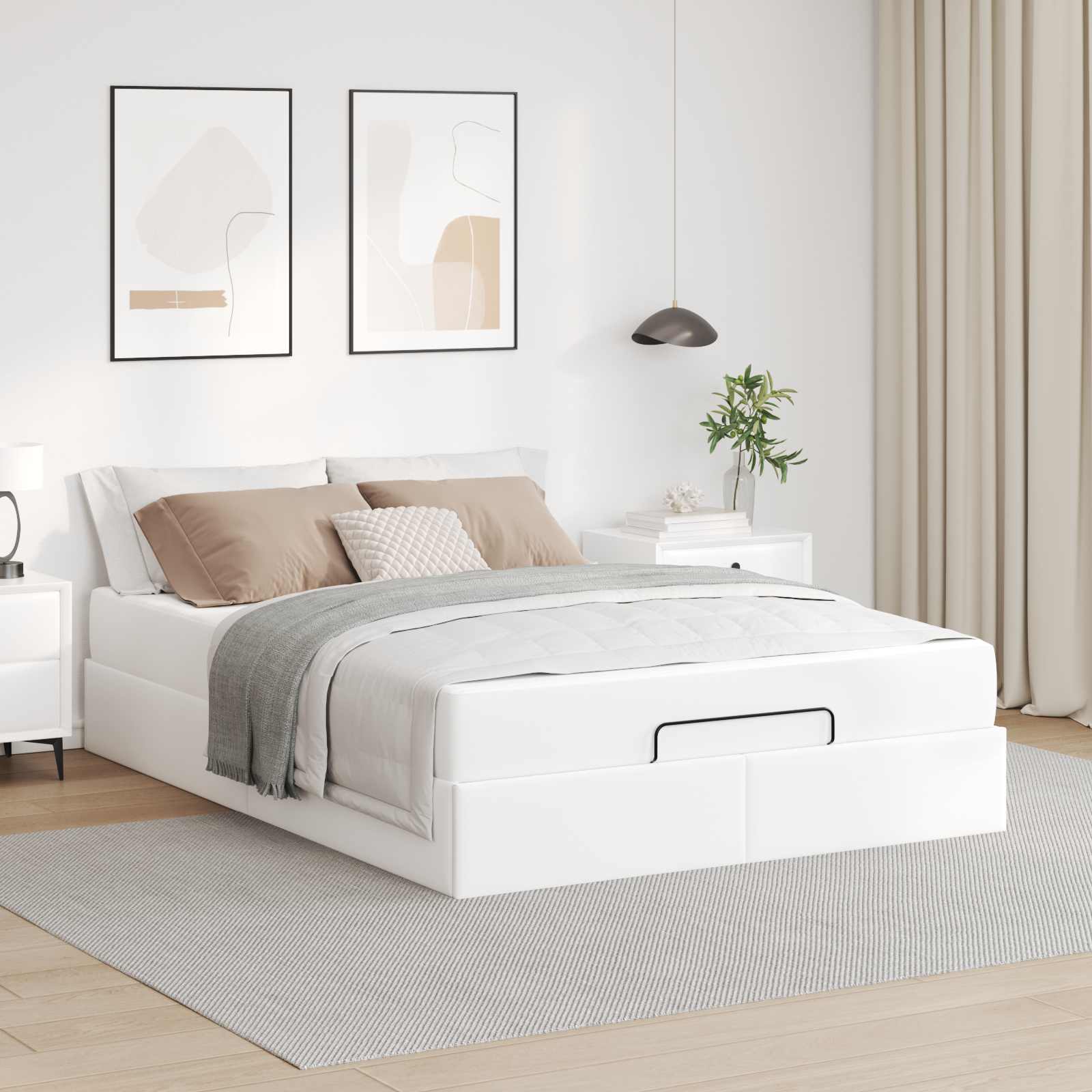 Struttura letto con materasso Altro 2 pcs Bianco PVC | homemem39