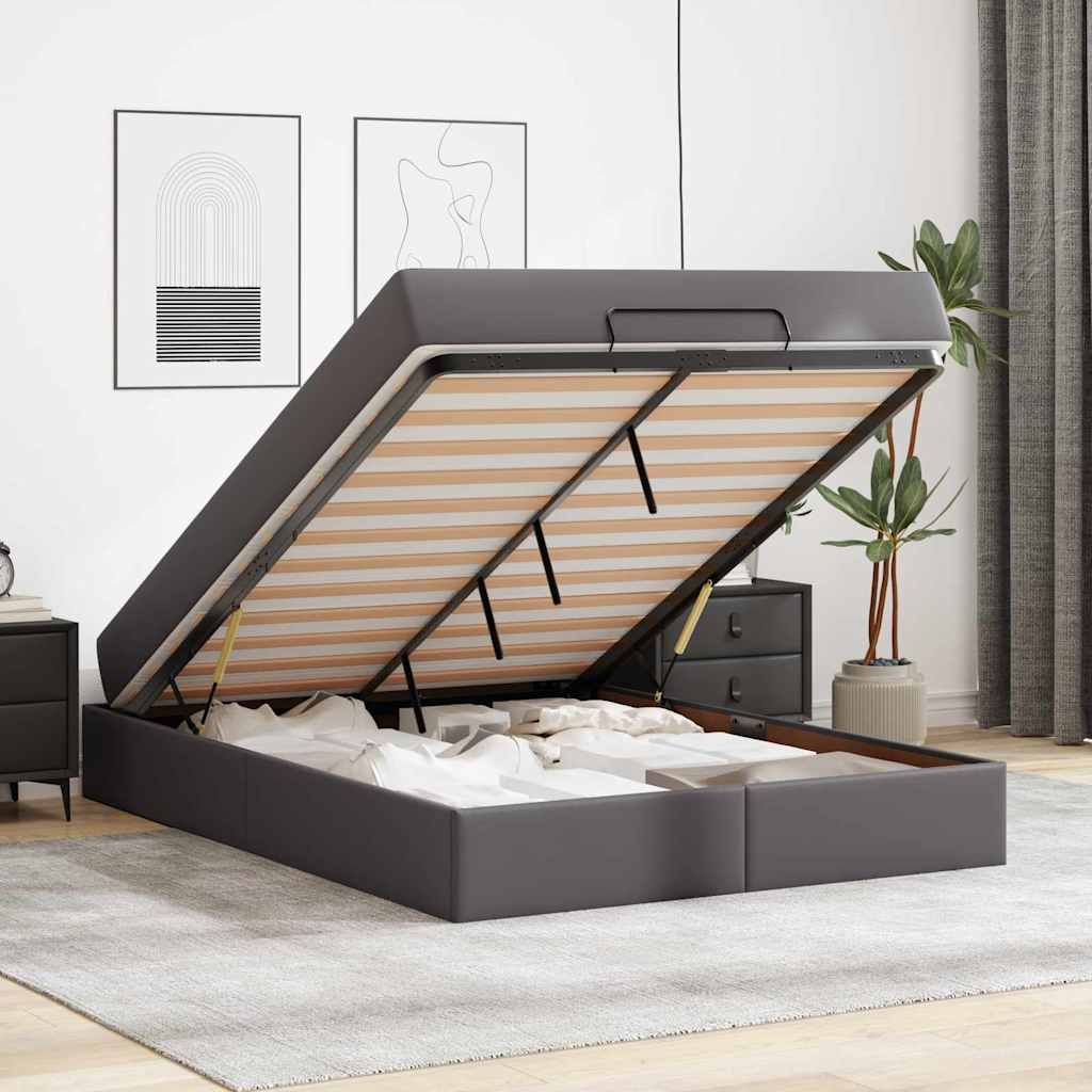 Struttura letto con materasso con materasso Grigio 140 x 200 cm - homemem39