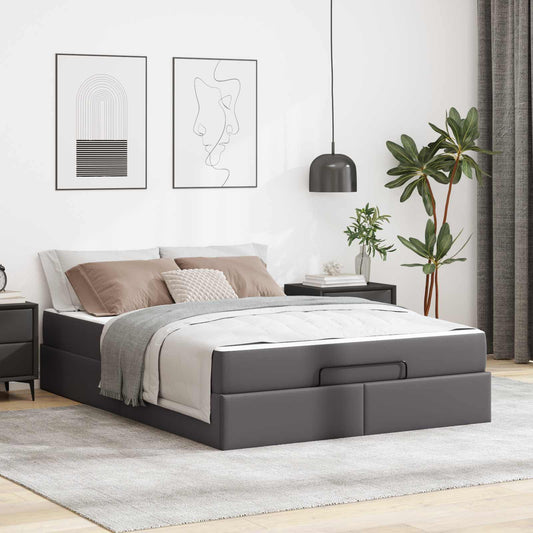 Struttura letto con materasso Altro 2 pcs Grigio PVC | homemem39