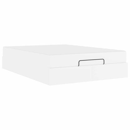 Struttura letto con materasso con materasso 2 pcs Bianco PVC