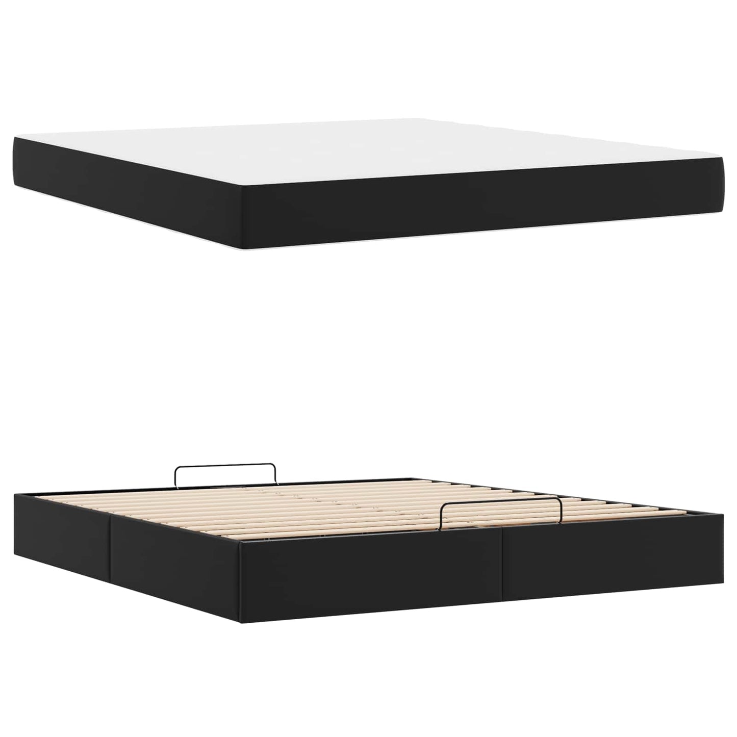 Struttura letto con materasso Altro 2 pcs Nero PVC | homemem39
