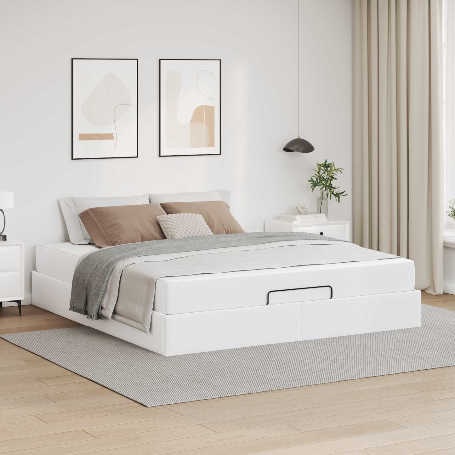 Struttura letto con materasso Altro 2 pcs Bianco PVC | homemem39
