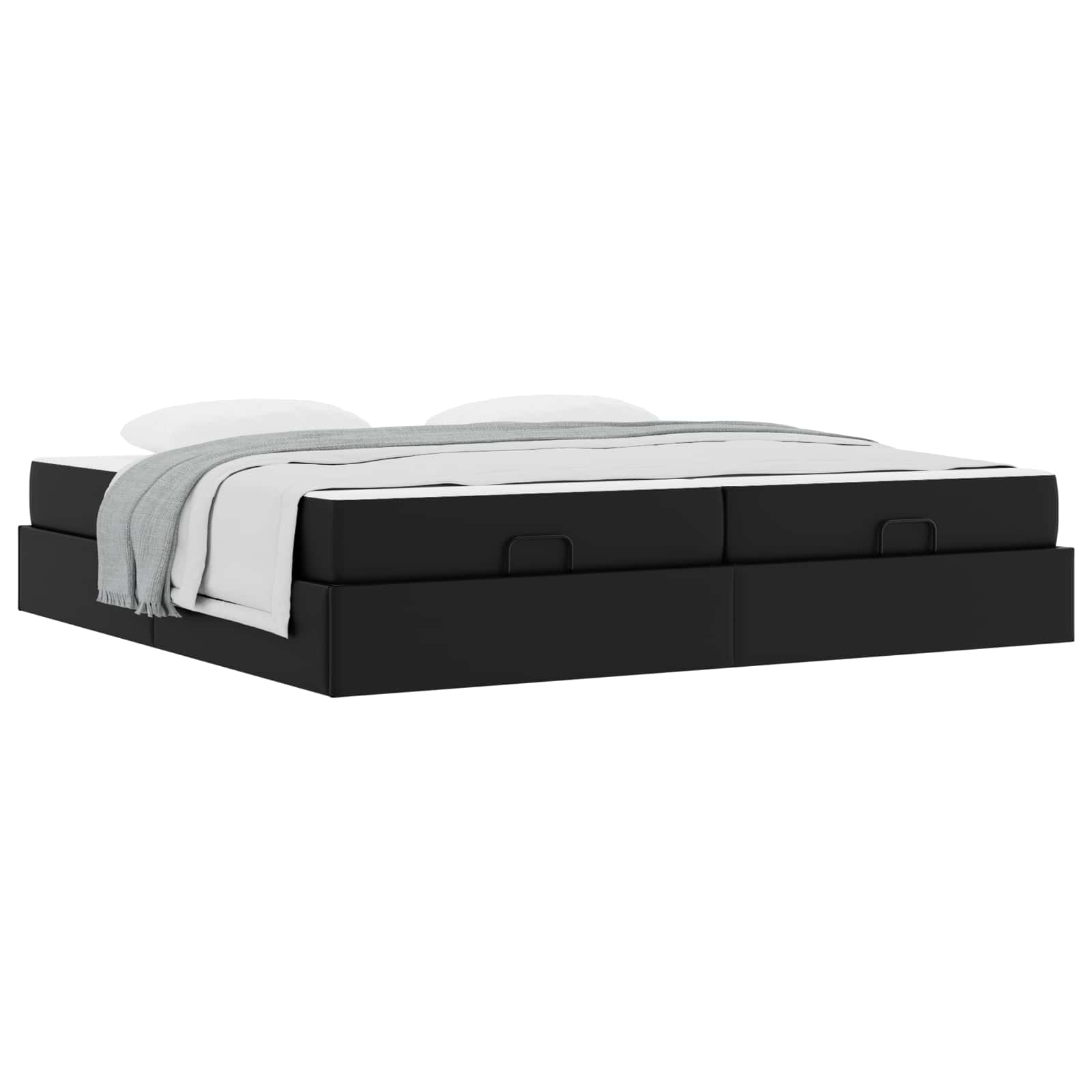 Struttura letto con materasso con materasso 2 pcs Nero PVC | homemem39