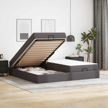 Struttura letto con materasso con materasso 2 pcs Grigio PVC | homemem39