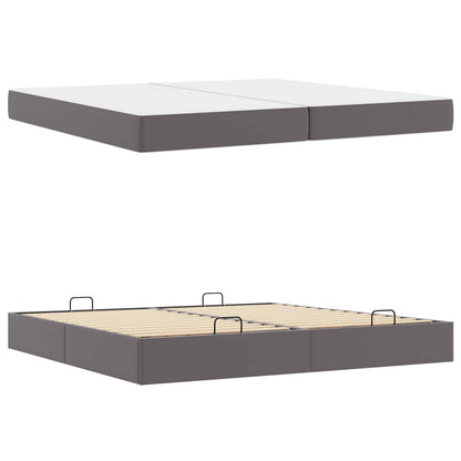 Struttura letto con materasso con materasso 2 pcs Grigio PVC | homemem39