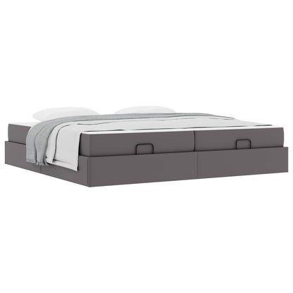 Struttura letto con materasso con materasso 2 pcs Grigio PVC | homemem39