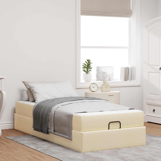 Struttura letto con materasso 2 pcs Crema Tessuto | homemem39