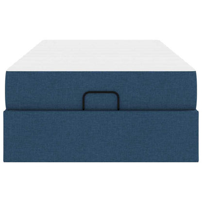 Struttura del letto con materasso Blu 90 x 190 cm Tessuto