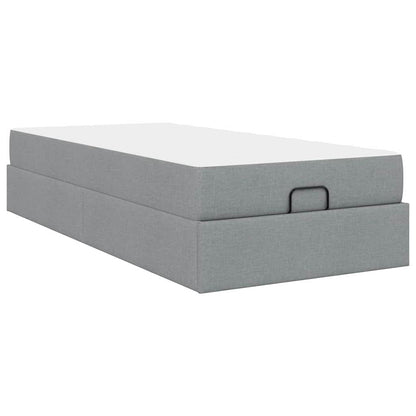 Struttura del letto Grigio chiaro 90 x 200 cm Tessuto