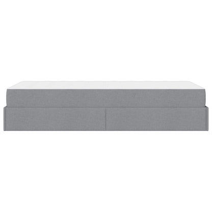 Struttura letto con materasso 2 pcs Grigio chiaro Tessuto