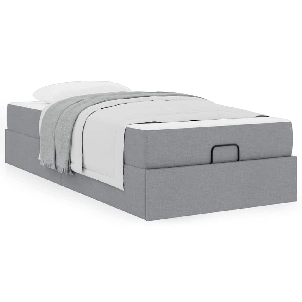 Struttura del letto Grigio chiaro 90 x 200 cm Tessuto