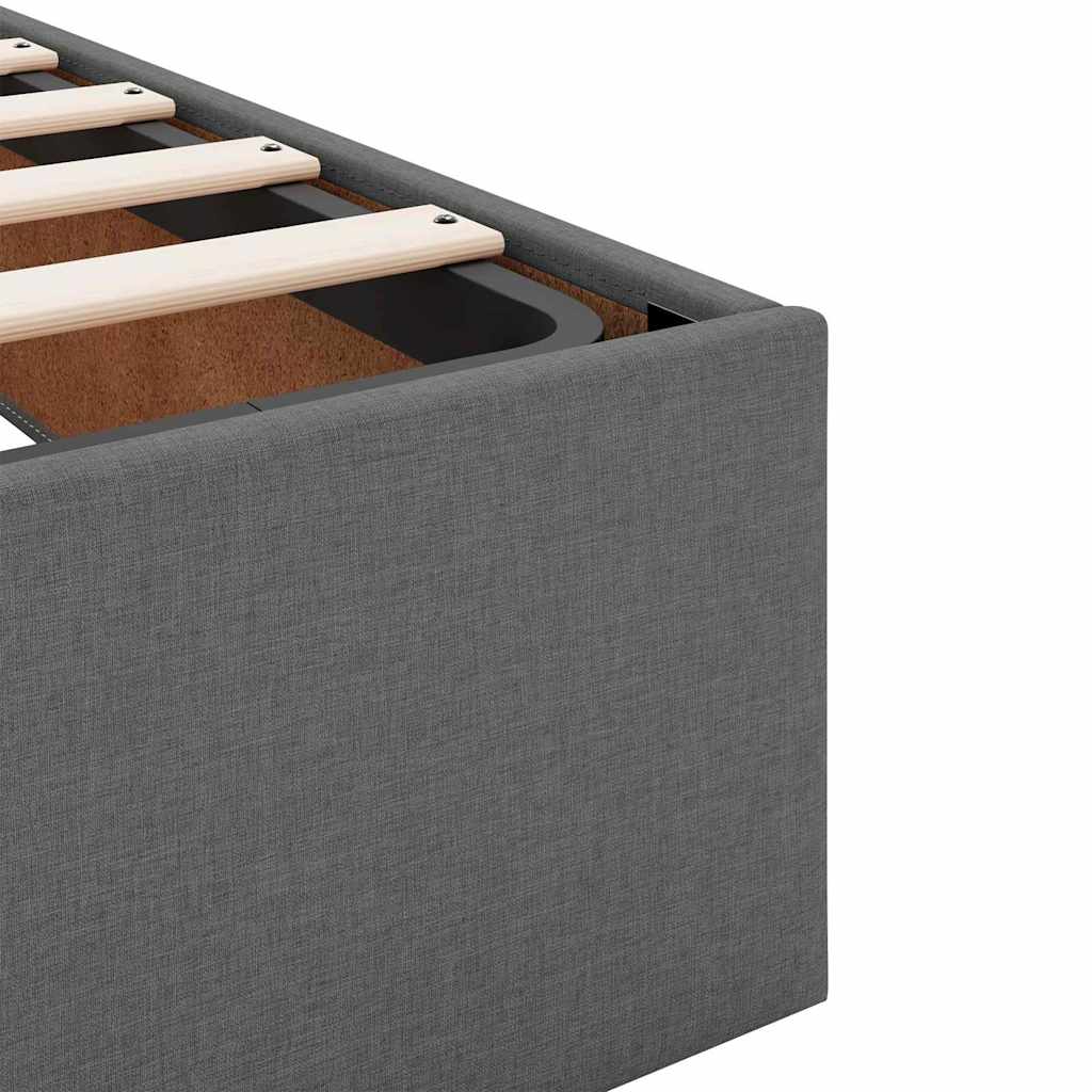 Struttura del letto Grigio scuro 90 x 200 cm Tessuto