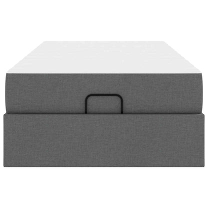 Struttura del letto Grigio scuro 90 x 200 cm Tessuto - homemem39