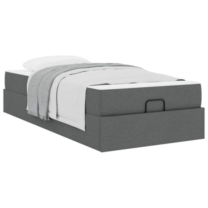 Struttura del letto Grigio scuro 90 x 200 cm Tessuto