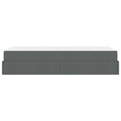 Struttura del letto Grigio scuro 90 x 200 cm Tessuto