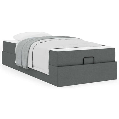 Struttura del letto Grigio scuro 90 x 200 cm Tessuto