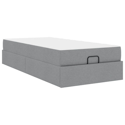 Struttura letto con materasso 2 pcs Grigio chiaro Tessuto | homemem39
