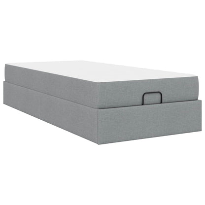 Struttura letto con materasso 2 pcs Grigio chiaro Tessuto