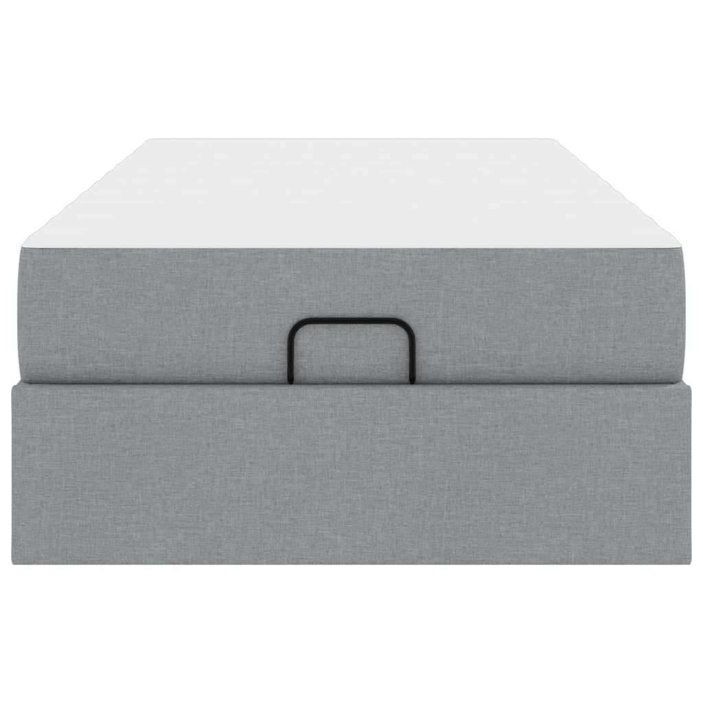 Struttura del letto Grigio chiaro 100 x 200 cm Tessuto - homemem39