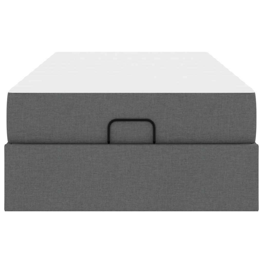 Struttura del letto Grigio scuro 100 x 200 cm Tessuto - homemem39