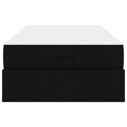 Struttura del letto con materasso Nero 100 x 200 cm Tessuto
