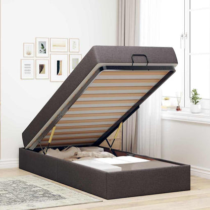 Struttura del letto Marrone scuro 100 x 200 cm Tessuto