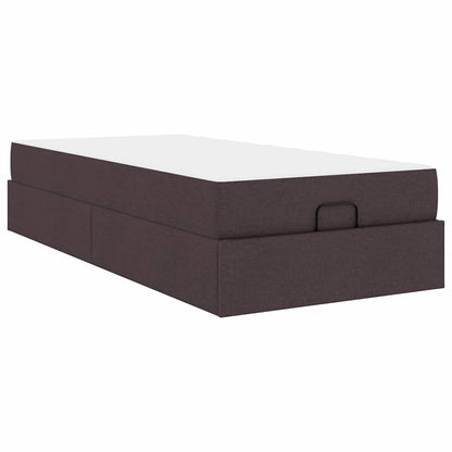 Struttura del letto Marrone scuro 100 x 200 cm Tessuto