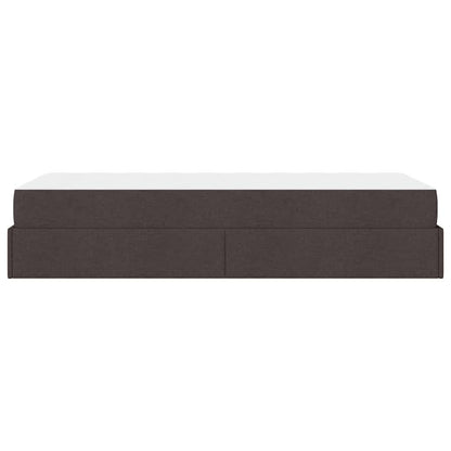 Struttura del letto Marrone scuro 100 x 200 cm Tessuto