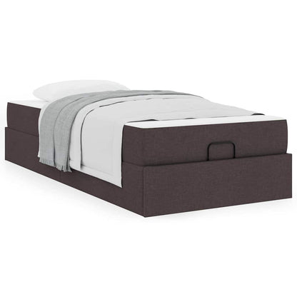 Struttura del letto Marrone scuro 100 x 200 cm Tessuto