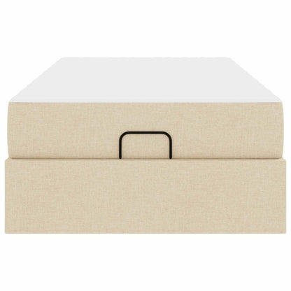 Struttura letto con materasso con materasso 2 pcs Crema Tessuto