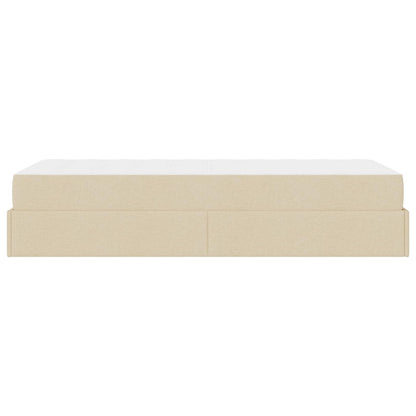 Struttura letto con materasso con materasso 2 pcs Crema Tessuto