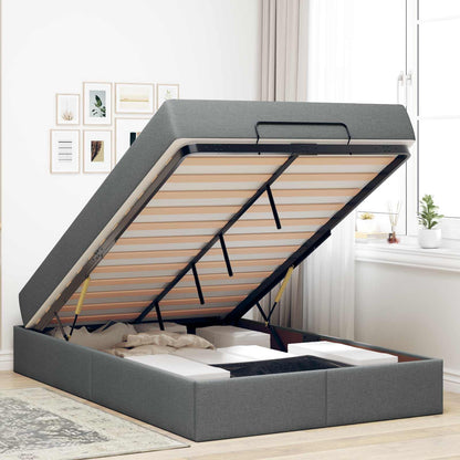 Struttura letto con materasso 2 pcs Grigio Sfumato Tessuto | homemem39