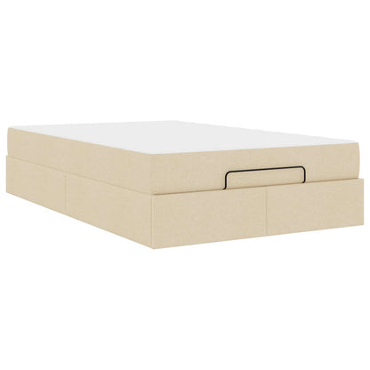 Struttura letto con materasso con materasso 2 pcs Crema Tessuto