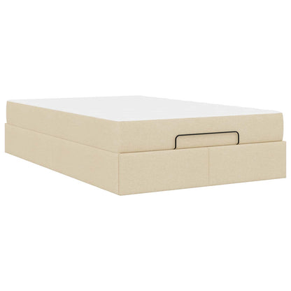 Struttura letto con materasso con materasso 2 pcs Crema Tessuto