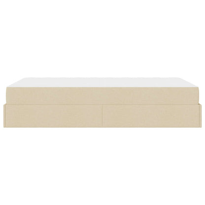 Struttura letto con materasso con materasso 2 pcs Crema Tessuto