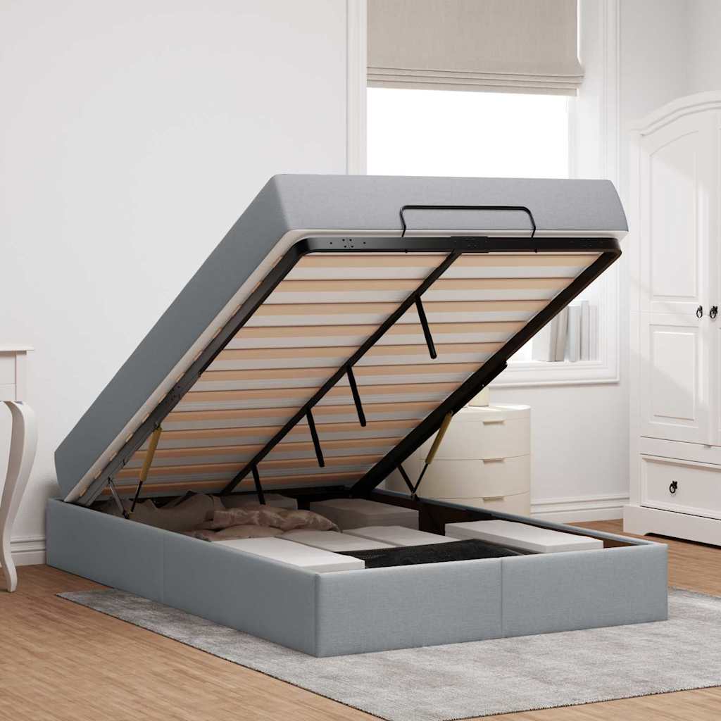 Struttura del letto Grigio chiaro 120 x 200 cm Tessuto - homemem39