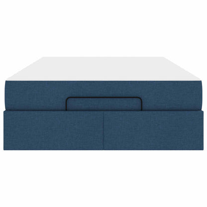 Struttura letto con materasso con materasso 2 pcs Blu Tessuto