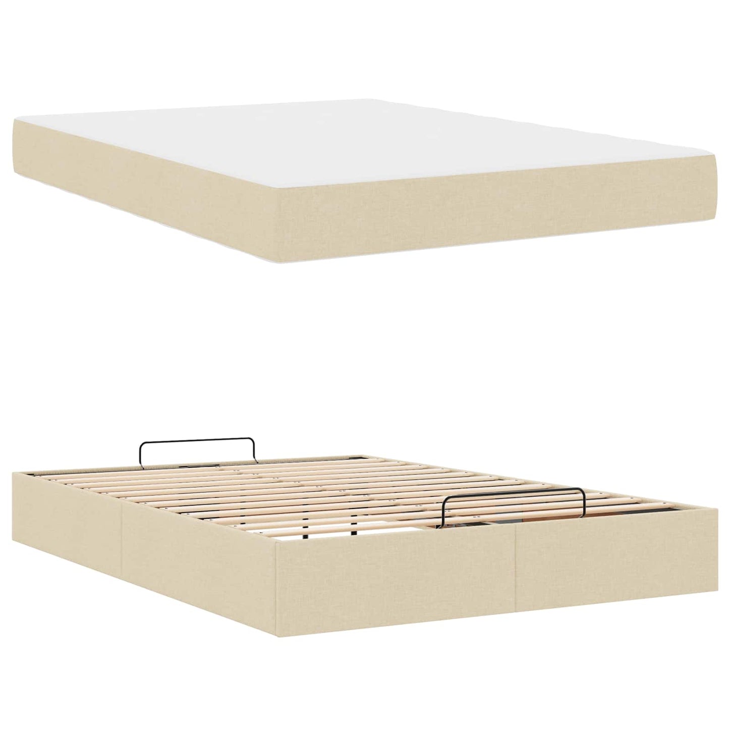 Struttura letto con materasso 2 pcs Crema Tessuto | homemem39