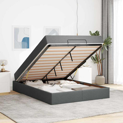 Struttura del letto Grigio scuro 140 x 200 cm Tessuto